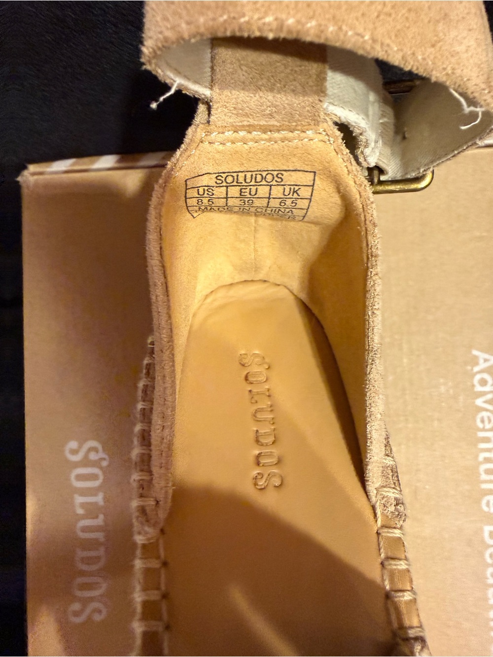 ⚜️ SOLUDOS tan suede wedge espadrilles sz 8.5 - Picture 6 of 6